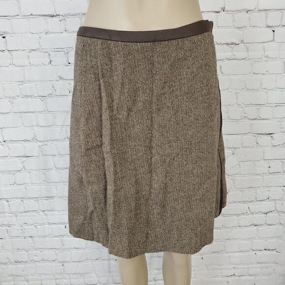 MAX mara weekend wool herringbone wrap skirt 6 - Picture 1 of 6